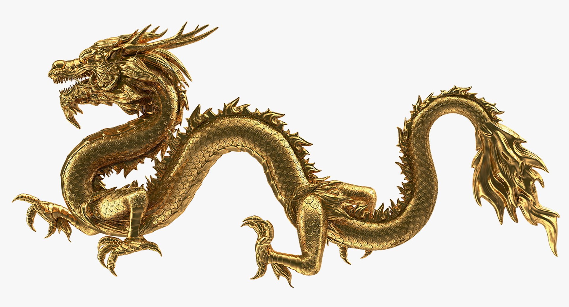 Golden Chinese Dragon 3D - TurboSquid 1379923