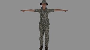 soldier rigged 3D model