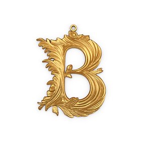 Alphabet Letter B Pendant 3D
