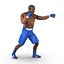 Afroamericano Boxer 2 Pose 3 modelo 3D