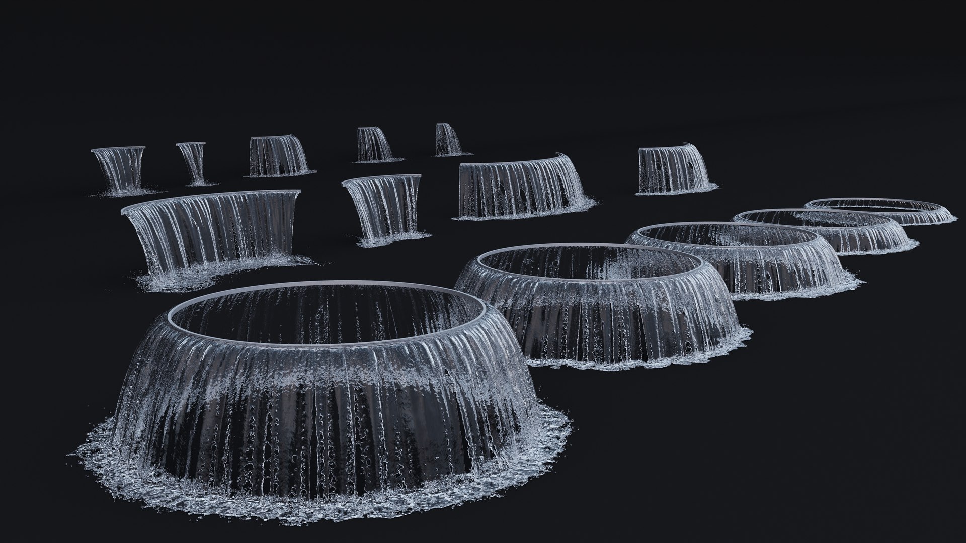 Collection Waterfall Fountains Cascade - 14 3D model - TurboSquid 1927746