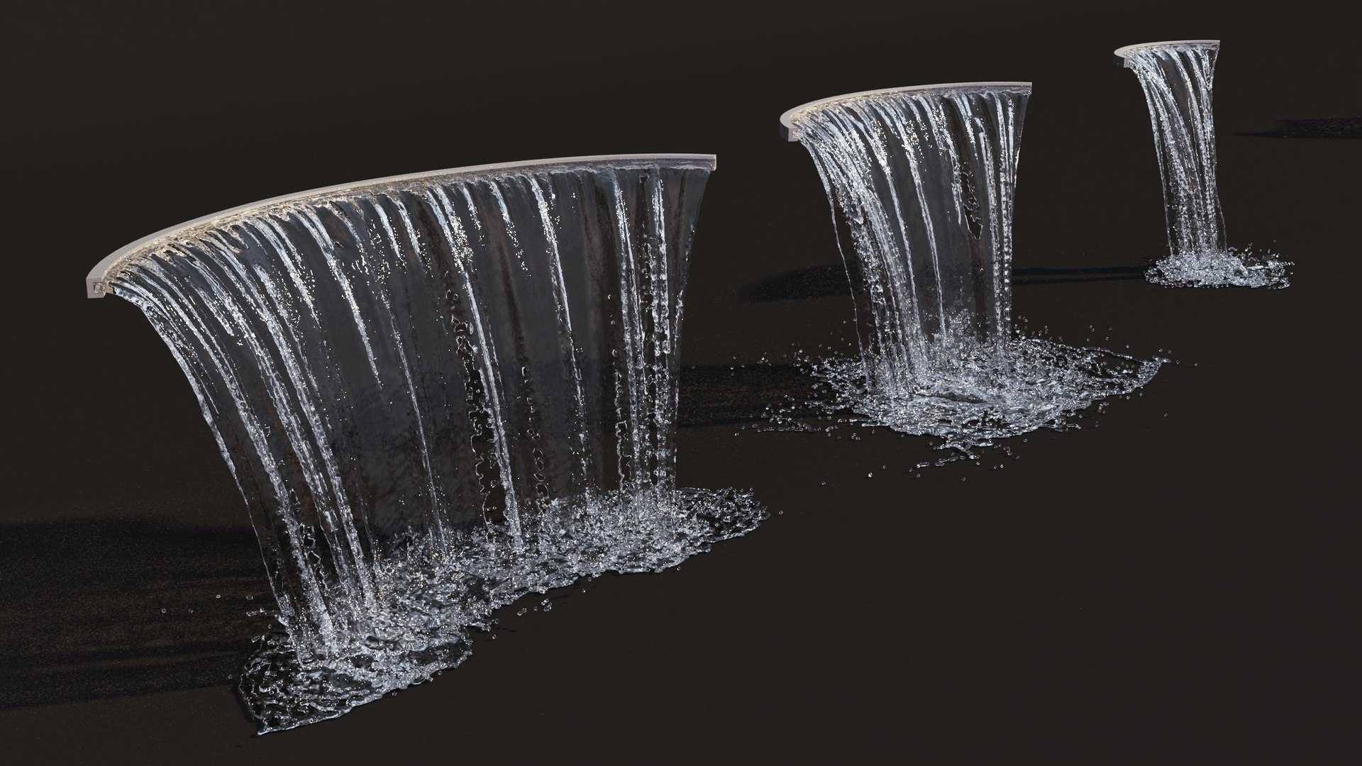 Collection Waterfall Fountains Cascade - 14 3D model - TurboSquid 1927746