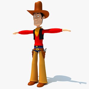 Rigged Cartoon Cowboy Character