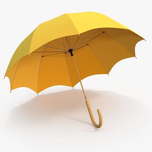 Open Umbrella Yellow 3D model