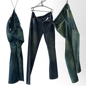 3d model of jeans hanger decor