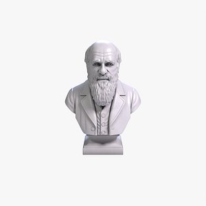 Charles Darwin Bust Sculpture 3D Print Model STL File 3D