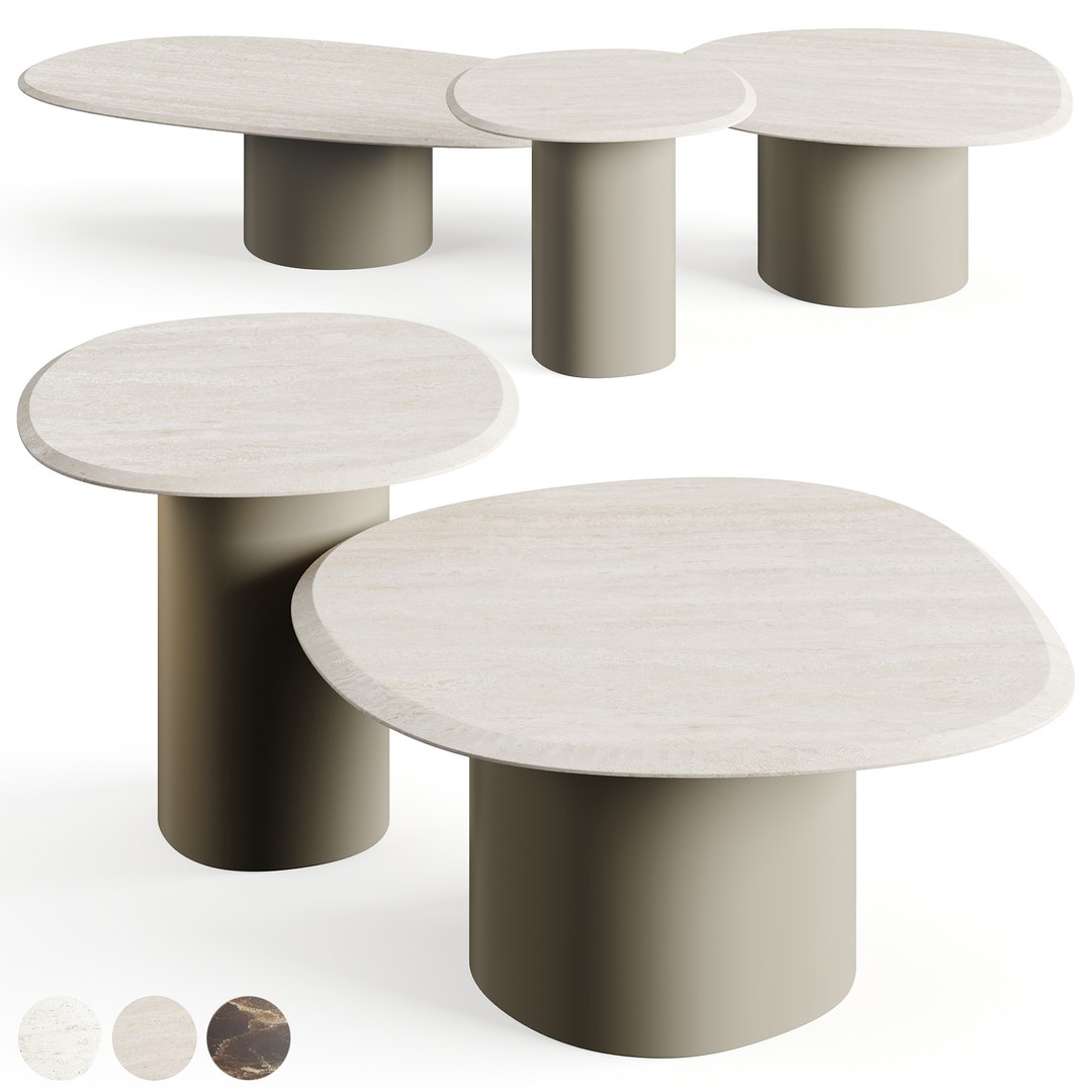 Carpanese Home Pebble Stone Table Rising Collection 3D Model ...