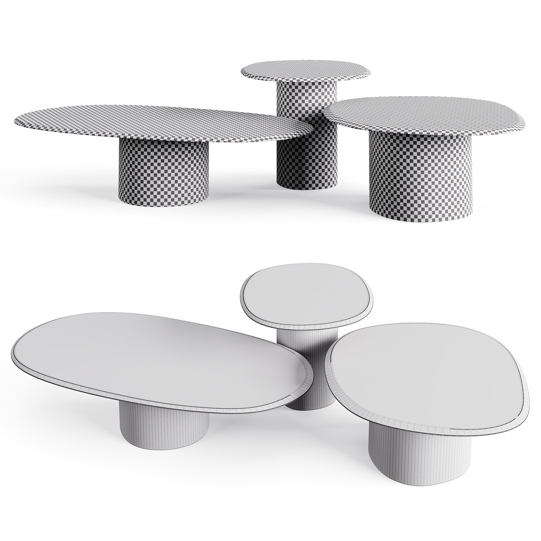 Carpanese Home Pebble Stone Table Rising Collection 3D Model ...