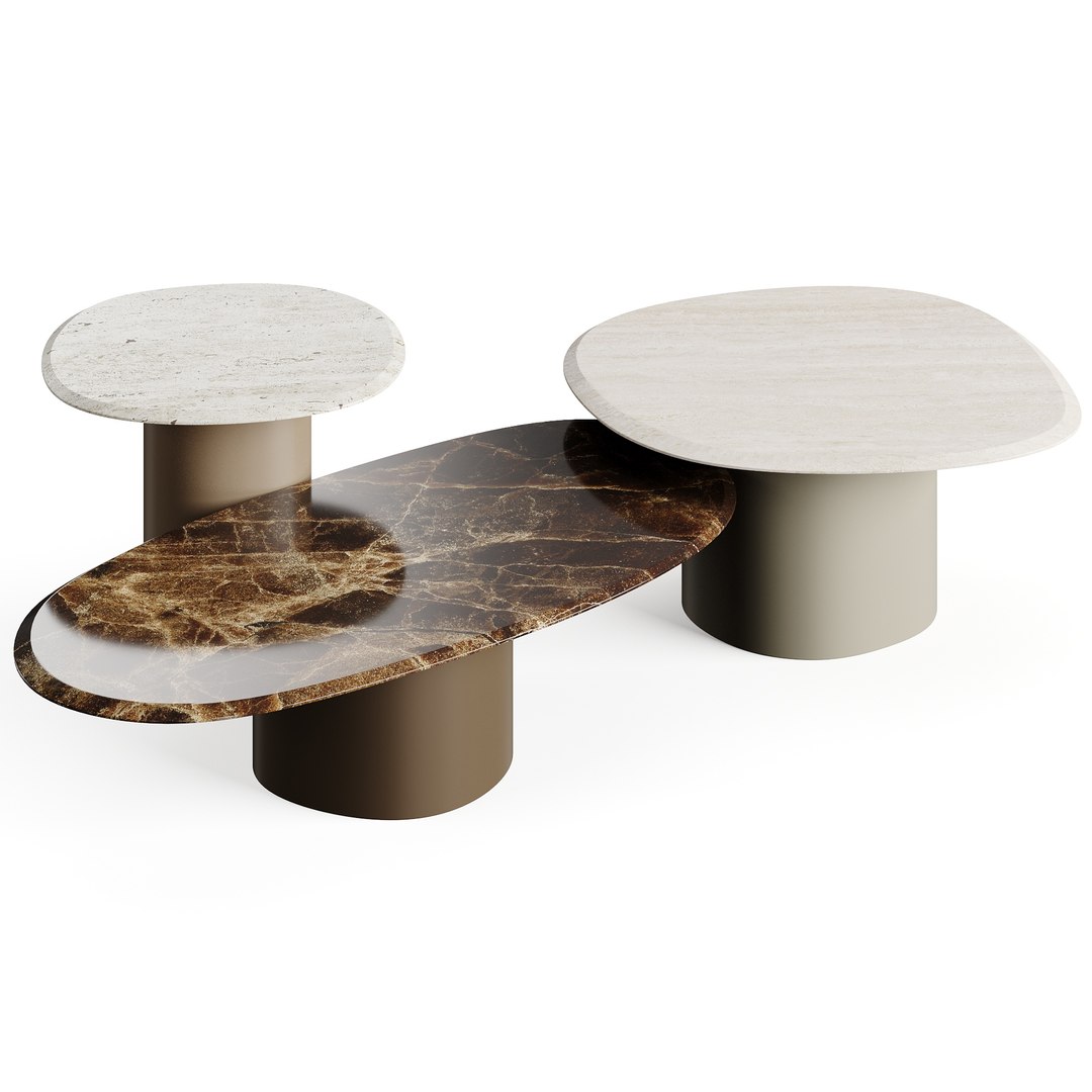 Carpanese Home Pebble Stone Table Rising Collection 3D Model ...