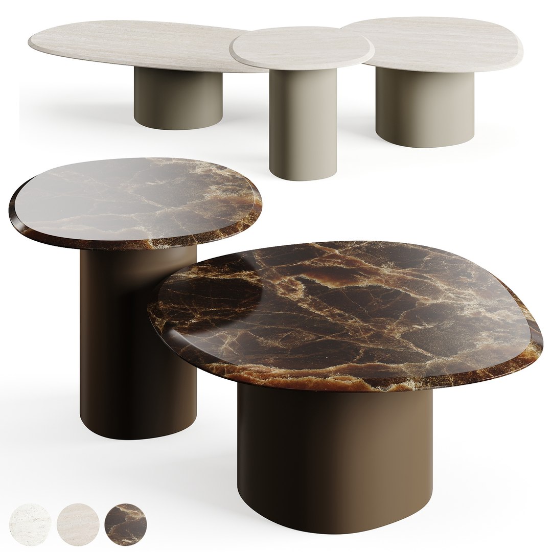 Carpanese Home Pebble Stone Table Rising Collection 3D Model ...