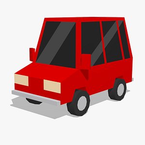Cartoon Low Poly SUV Car 4WD 4x4 Vehicle Motor Truck 3D model
