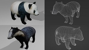 2xPack Badger and Panda Obj and Blend