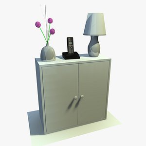 White Cabinet 9 With Decor