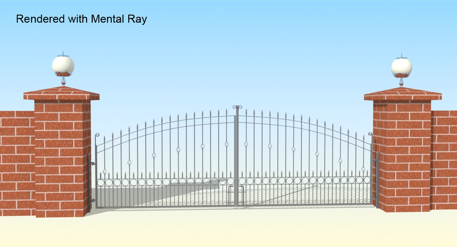 3d Metal Gate Building Model