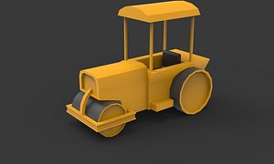 Road Roller Low-poly 3D model 3D model