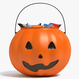halloween candy bucket 3d model