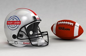 3d football helmet ball
