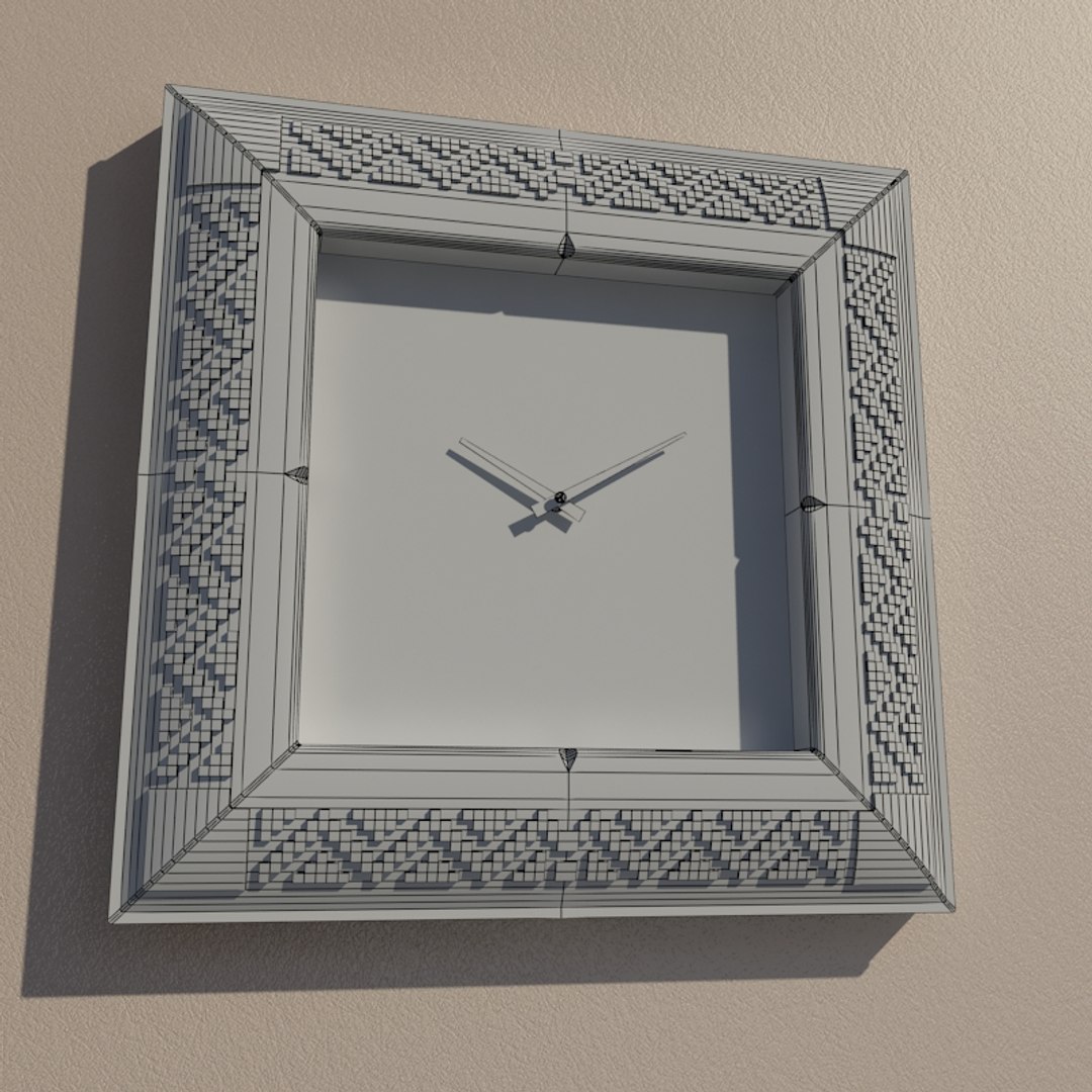 3D Square Wall Clock Decoration Model - TurboSquid 1605595