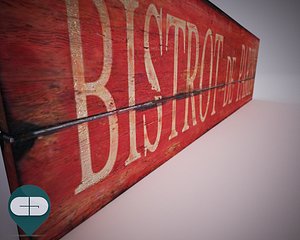 bistro signboard 3d 3ds