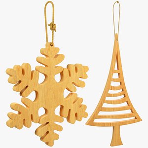 Wooden Christmas Tree Toys Collection V1 3D model