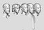 3d character parts human heads model