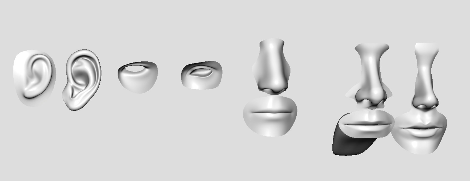 3d Character Parts Human Heads Model
