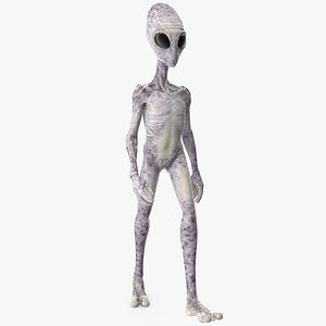 humanoid alien walking pose 3D model