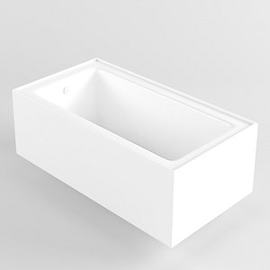 66 x 32 alcove bath with integral apron and left-hand drain 3D model
