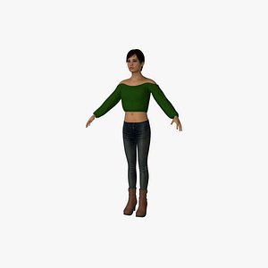 female rigged 3d c4d