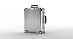 suitcase aluminium 3D model