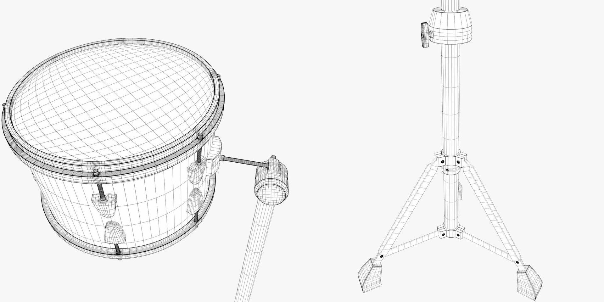 3D Rack Tom Drum Mounted To A Stand Model TurboSquid 2023196