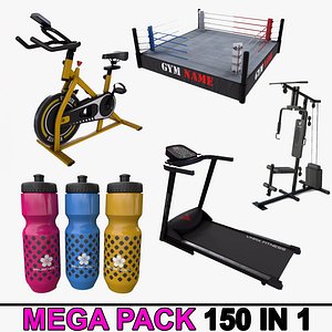 3D PBR Gym Fitness Equipment - Mega Pack