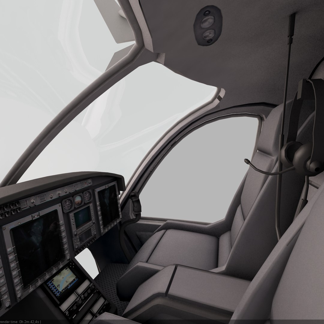 3d Model Bell 429 Helicopter Interior