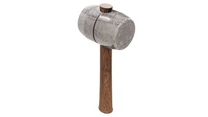 3D wood steel mallet model