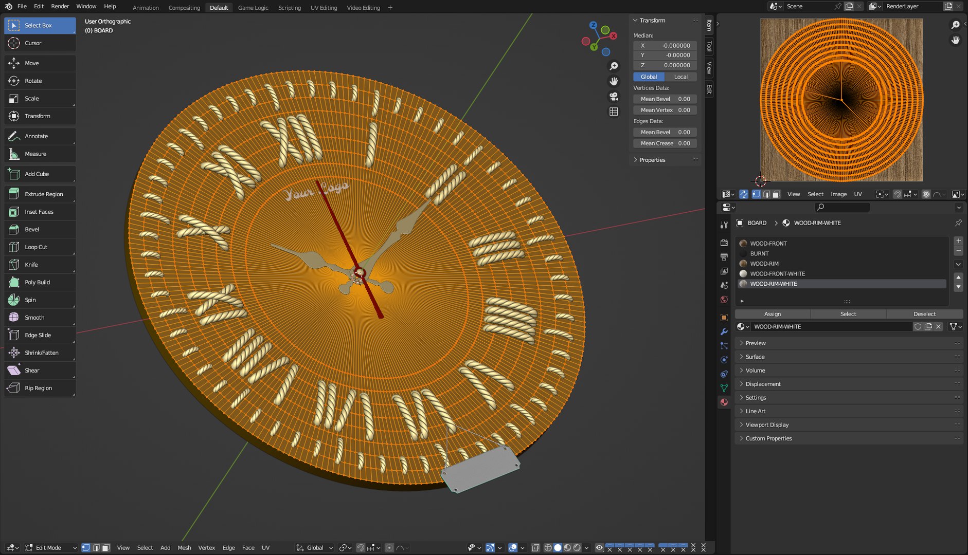 DIY Wall Clock With Rope Numbers 3D Model - TurboSquid 2415335