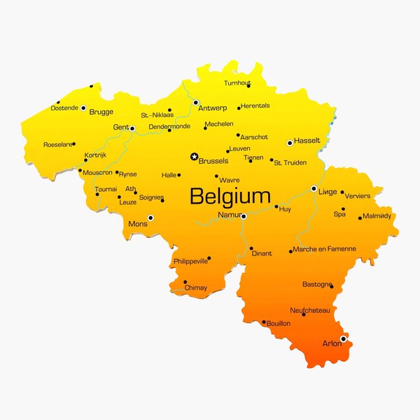 ベルギーの地図3Dモデル - TurboSquid 1257661