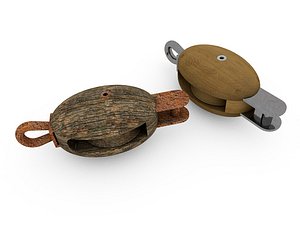 Single becket sailing block (pulley)