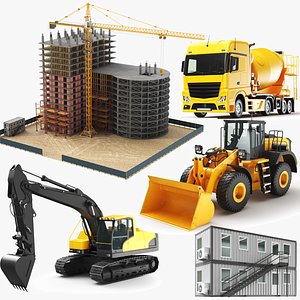Detailed Full Construction Site 3D