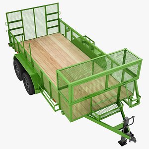 3D Landscape Pickup Truck Trailer 03 model
