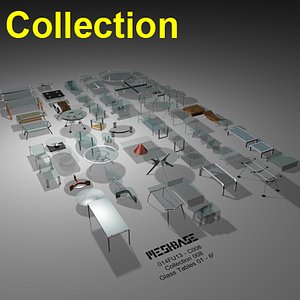 3d model glass tables 001 -