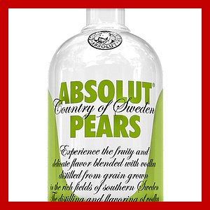 Absolut Pears Vodka Bottle