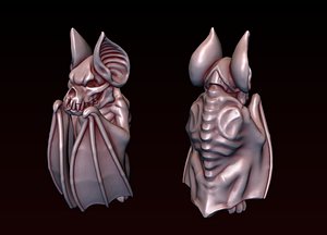 Gothic Bat Statue GARGOYLE print 3D model