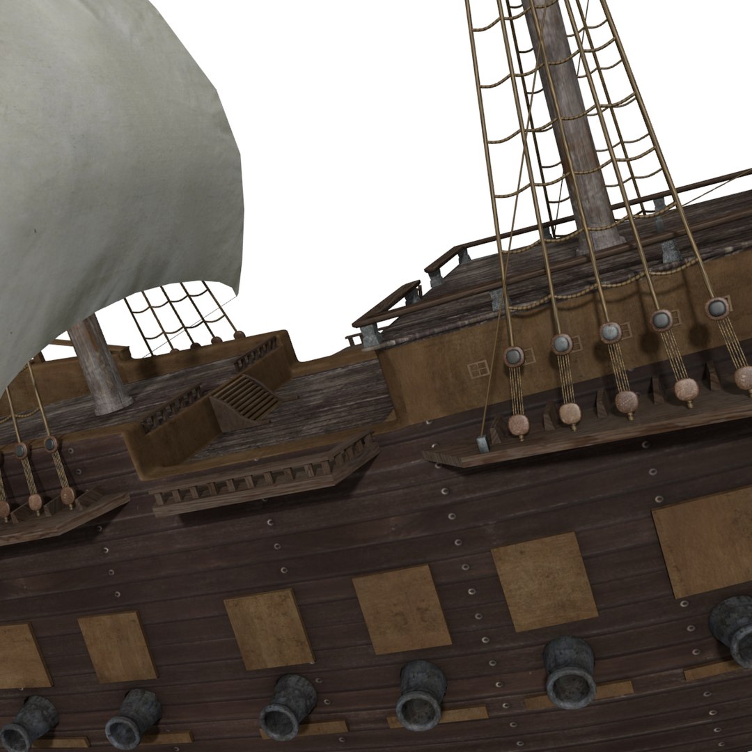 3d model of old medieval ship