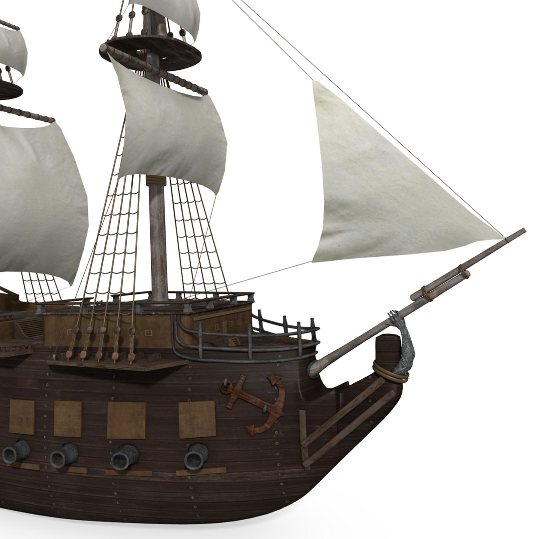 3d model of old medieval ship