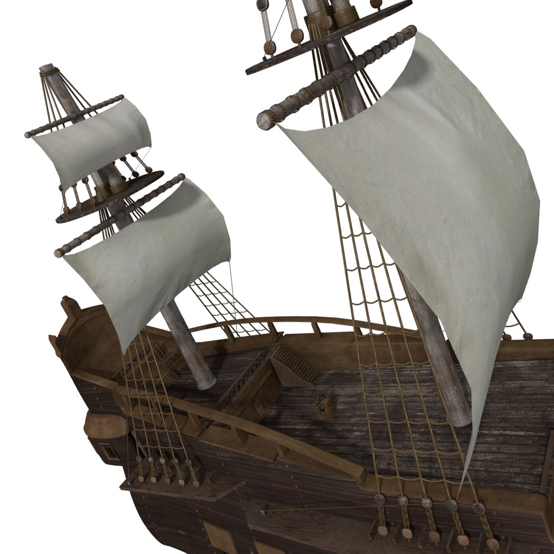 3d model of old medieval ship