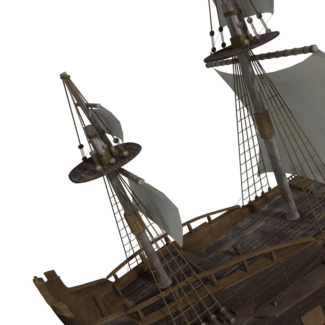3d model of old medieval ship