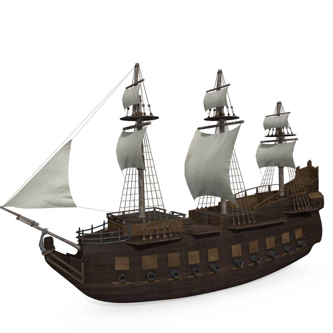3d model of old medieval ship