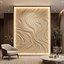 Mural em baixo-relevo com decoração moderna de ondas orgânicas abstratas em formato STL para CNC 81