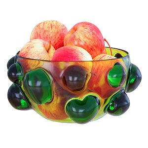 3D apples patterned vase