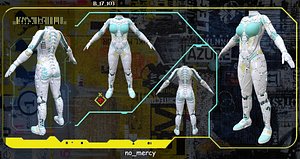 Sci Fi Cyberpunk Female Suit 3D model